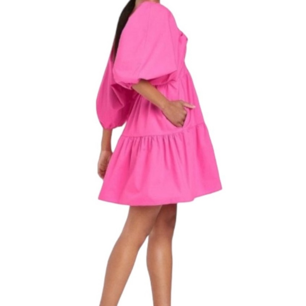 A‎ NEW DAY from TARGET Puff Sleeve Smocked Back Tiered Dress in Pink size XS - Picture 8 of 9